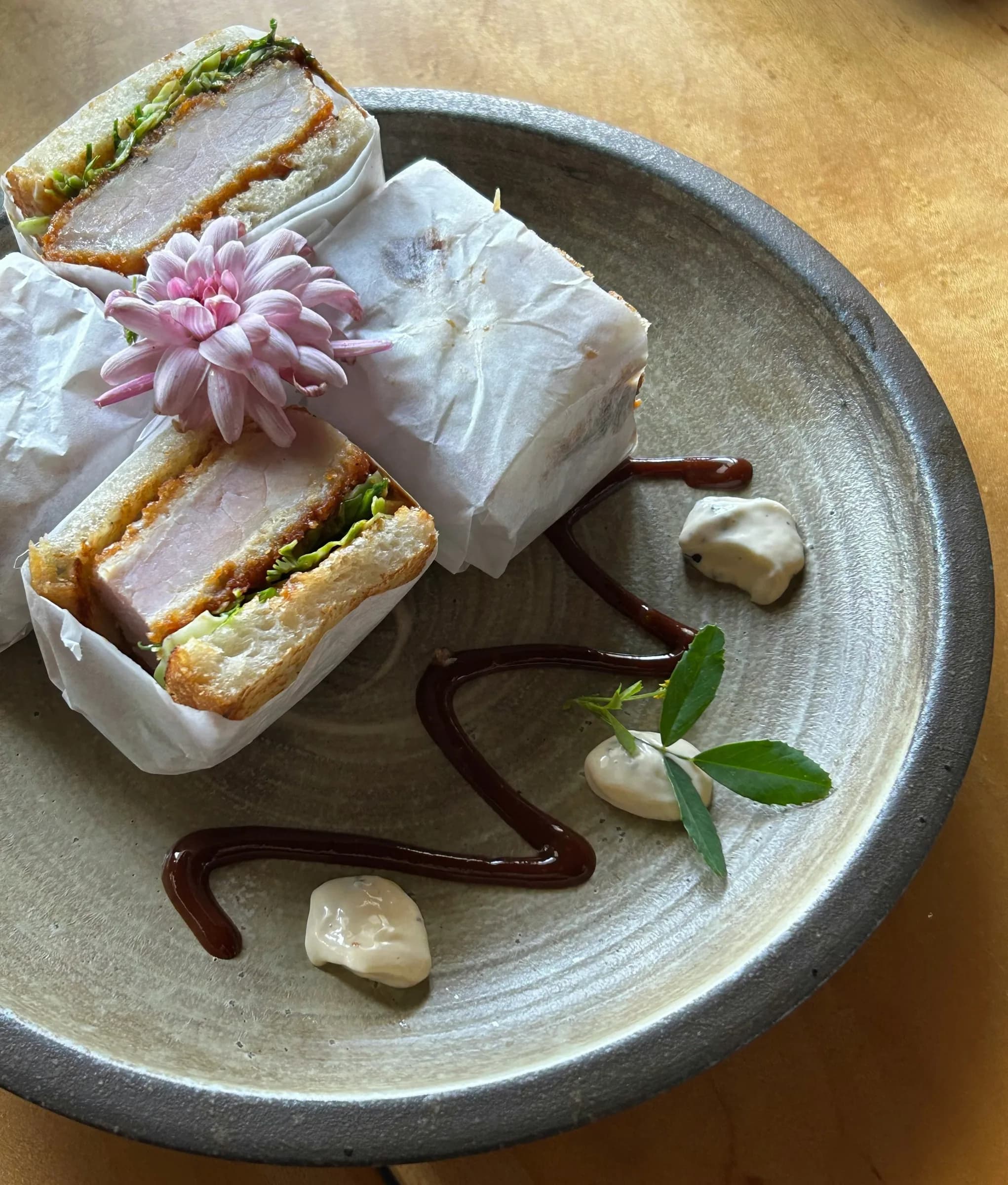 Signature sandwiches plated for service